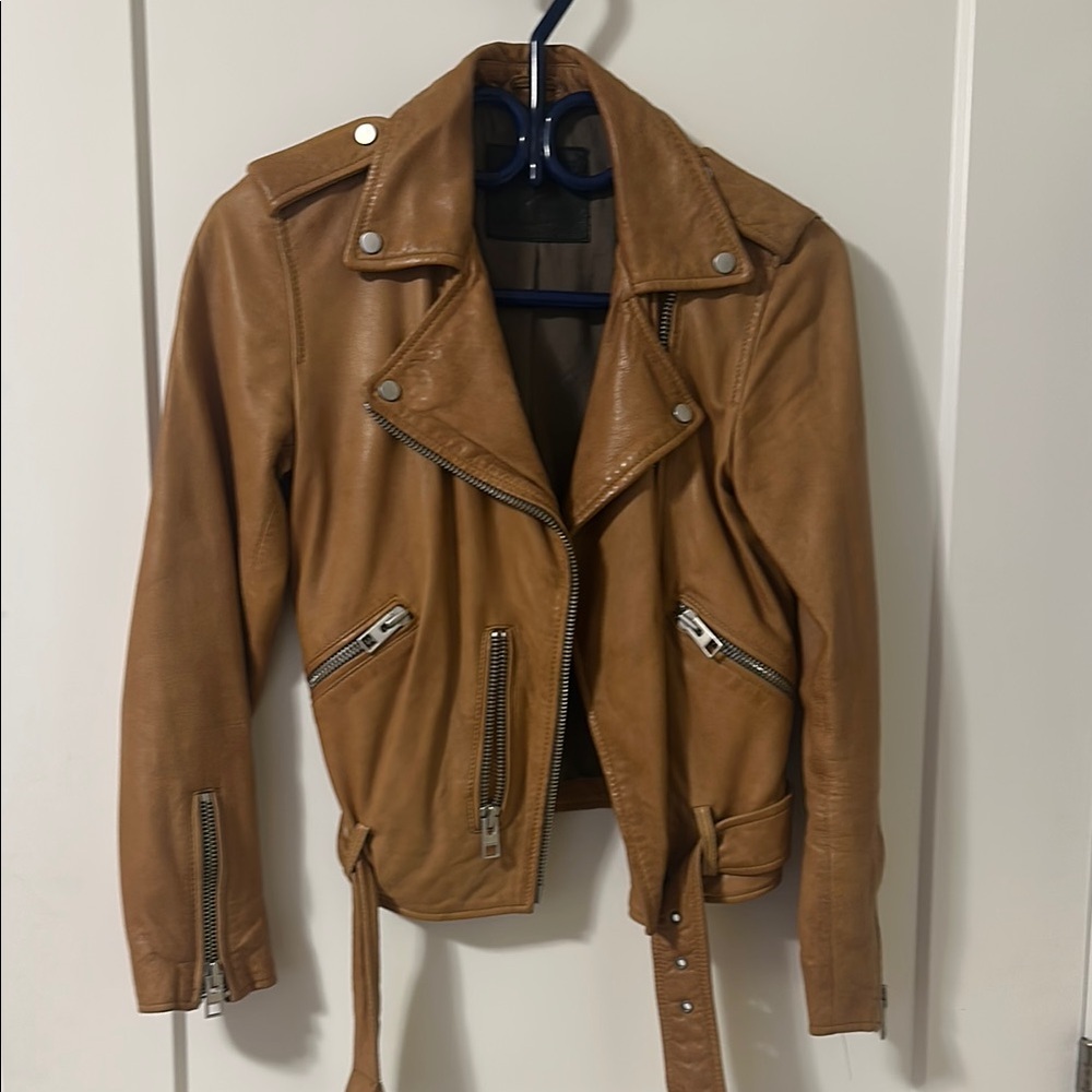 All saints genuine leather biker jacket